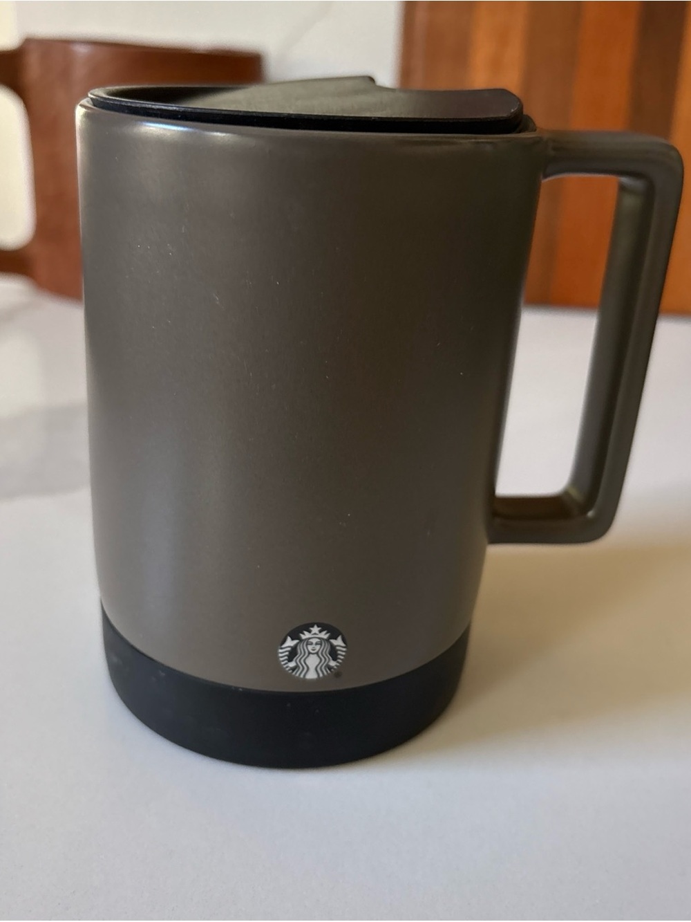 Starbucks Travel Mug - Matte Gray with Black Accents Lid EUC